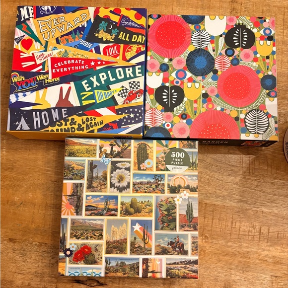 Galison Other - 3 Galison Jigsaw puzzles 500pcs Painted Desert, Celebrate and Eyes in the Garden